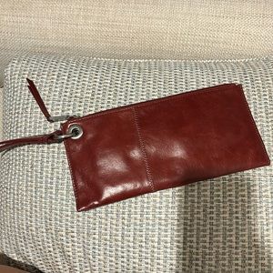 Hobo red leather wristlet